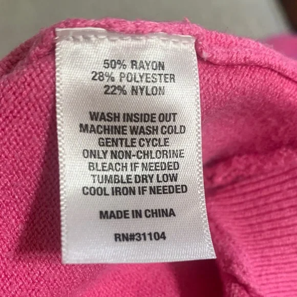 Crown & Ivy Hot Pink Puff Sleeve Sweater Plus 2X – Preppy Feminine Winter Knit - Picture 16 of 16